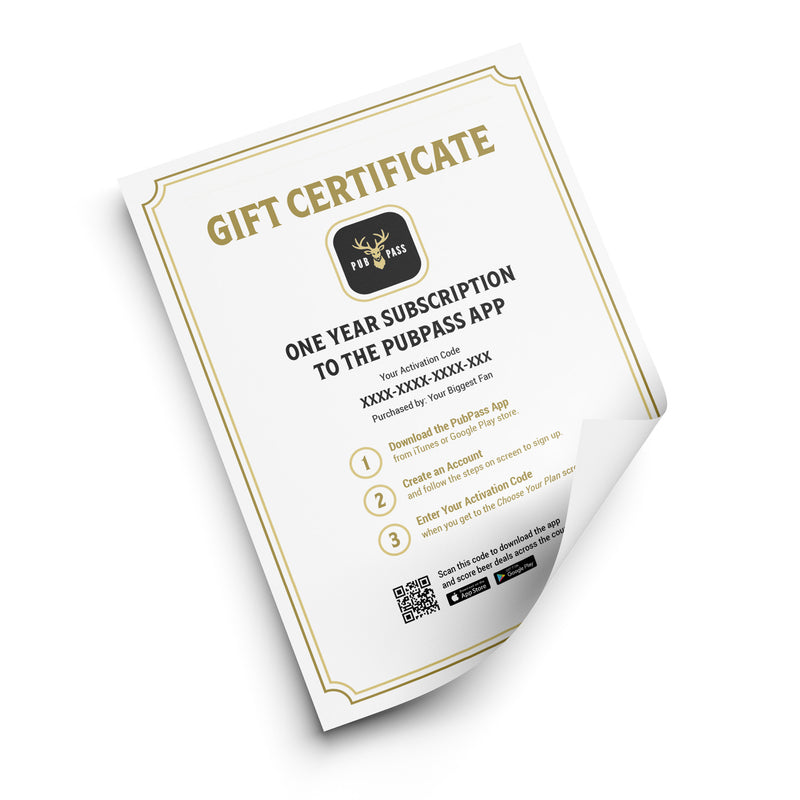 Pub Pass 1 Year of the PubPass App (Digital PDF)